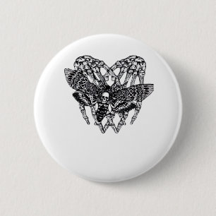 Badge Rond 5 Cm Chevalier de mort Moth Classic - Squelette Coeur m