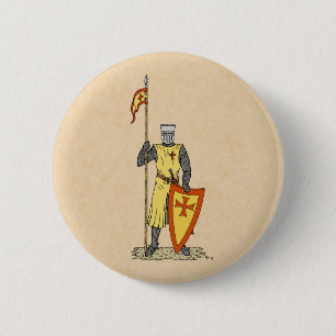 Badge Rond 5 Cm Chevalier médiéval Début du XIIIe siècle