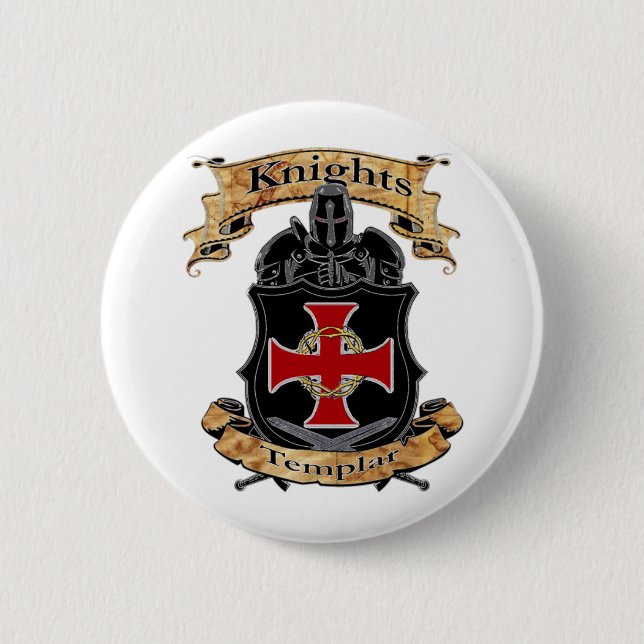 Badge Rond 5 Cm Chevaliers Templar (Devant)