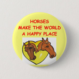 Badge Rond 5 Cm chevaux