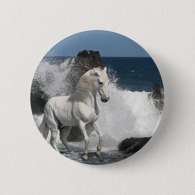 Badge Rond 5 Cm Chevaux d'imaginaire : Mers du sud (Devant)