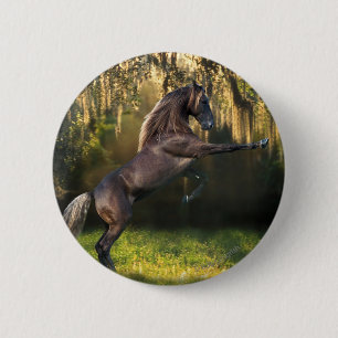 Badge Rond 5 Cm Chevaux d'imaginaire : Prince de guerrier