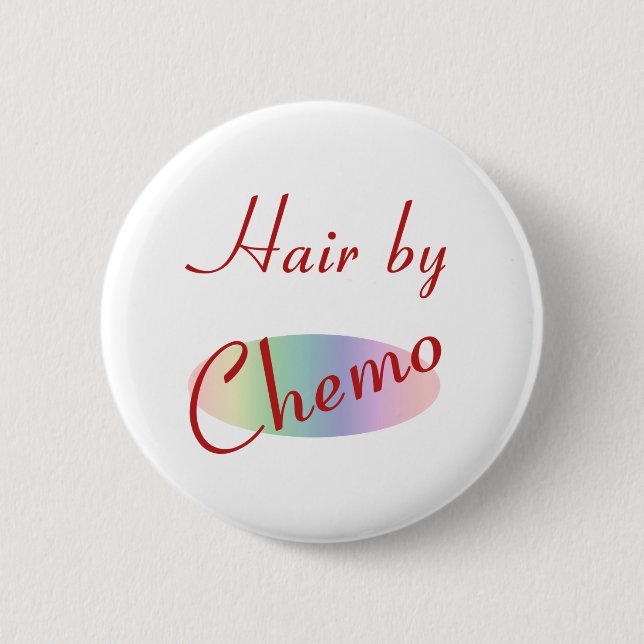 Badge Rond 5 Cm Cheveux par chimio (Devant)