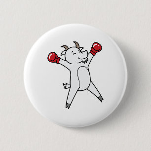 Badge Rond 5 Cm Chèvre fait la boxe