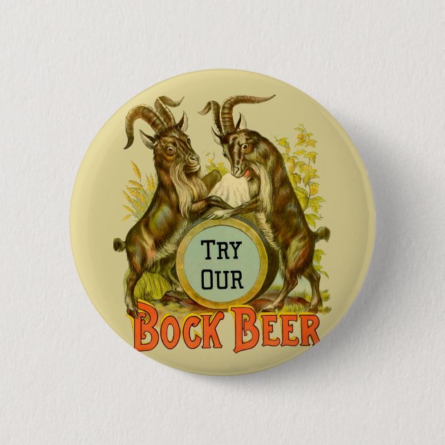 Badge Rond 5 Cm Chèvres Bock Bière Publicité (Devant)