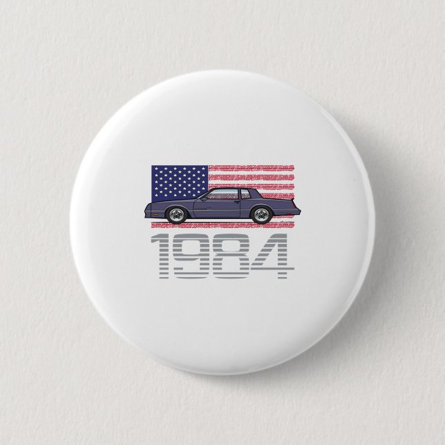 Badge Rond 5 Cm Chevrolet Monte Carlo Blue 1984  (Devant)