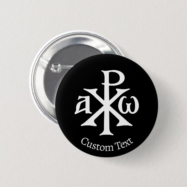 Badge Rond 5 Cm Chi Rho Christogram (Devant & derrière)