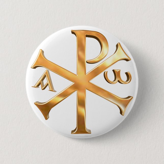 Badge Rond 5 Cm Chi-Rho d'or (Devant)