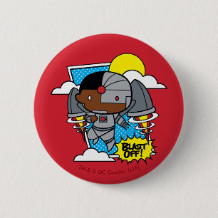 Badge Rond 5 Cm Chibi Cyborg S'Est Éteint !
