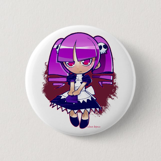 Badge Rond 5 Cm Chibi Goth (Devant)