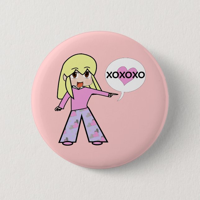 Badge Rond 5 Cm Chibi Valentine (Devant)