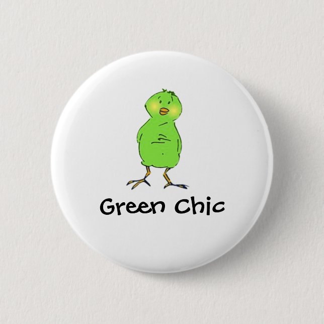 Badge Rond 5 Cm Chic vert (Devant)