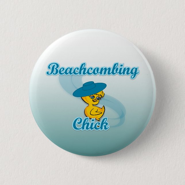 Badge Rond 5 Cm Chick Beachcombing #3 (Devant)