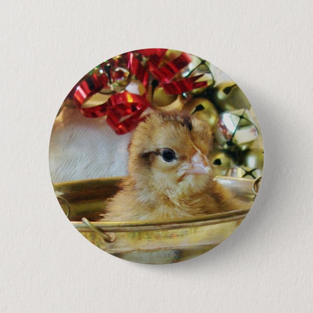 Badge Rond 5 Cm Chick de Noël (Devant)