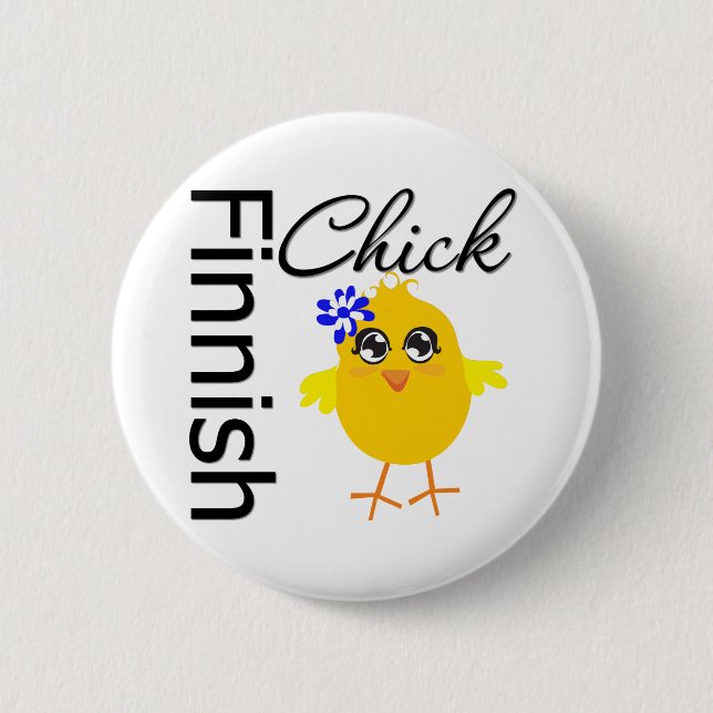 Badge Rond 5 Cm Chick finlandais (Devant)