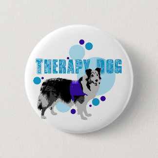 Badge Rond 5 Cm Chien 2 de thérapie de Talent