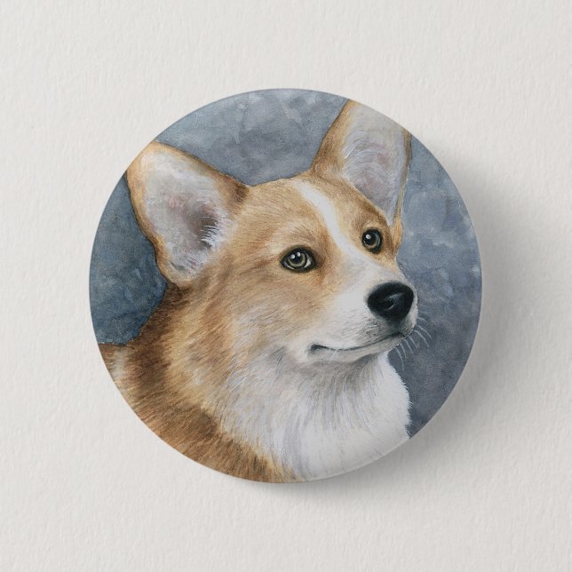 Badge Rond 5 Cm Chien 89 Corgi (Devant)