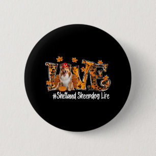 Badge Rond 5 Cm Chien à chiens de schetland Turquie Drôle Thanksgi