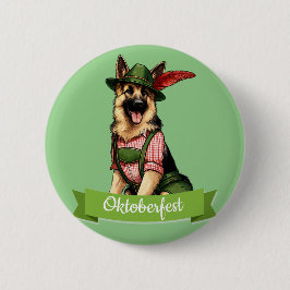 Badge Rond 5 Cm Chien berger allemand de l'Oktoberfest