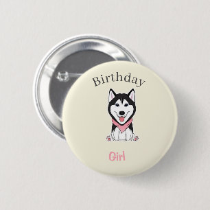 Badge Rond 5 Cm Chien blanc et noir