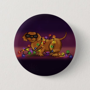 Badge Rond 5 Cm Chien brillant