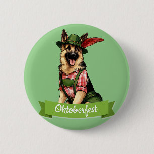 Badge Rond 5 Cm Chien de berger allemand Oktoberfest