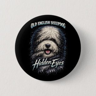 Badge Rond 5 Cm Chien de berger anglais ancien