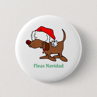 Badge Rond 5 Cm Chien de Noël