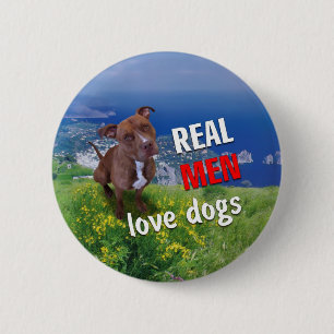 Badge Rond 5 Cm Chien de Pitbull