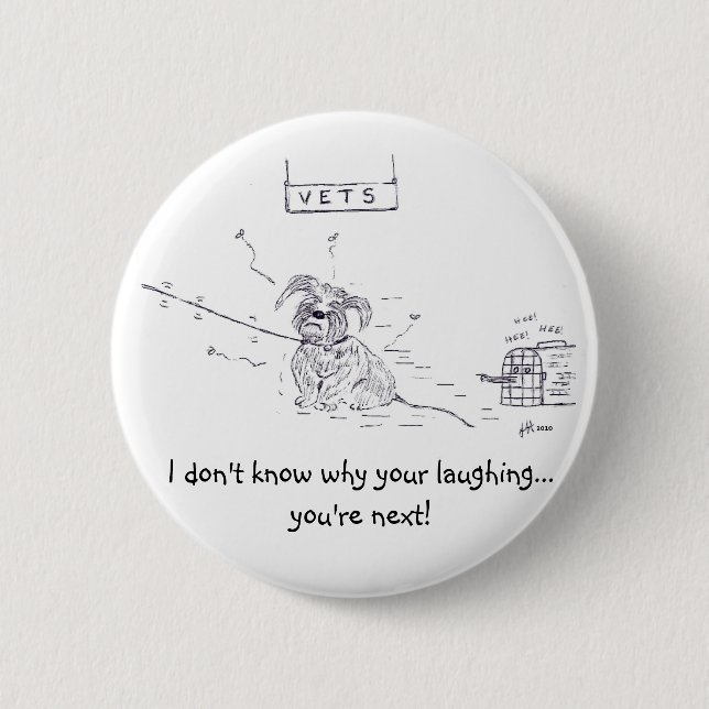 Badge Rond 5 Cm Chien de Raggy - vexation de vétérinaire ! (Devant)