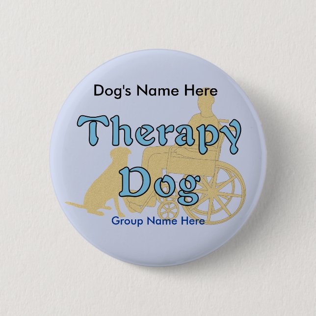 Badge Rond 5 Cm Chien de thérapie (Devant)