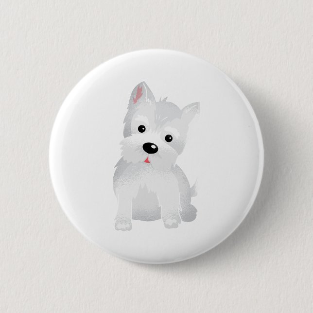 Badge Rond 5 Cm Chien de Westie (Devant)