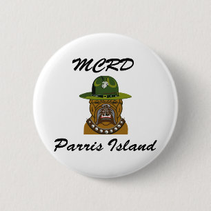 Badge Rond 5 Cm Chien diable de l'île Parris