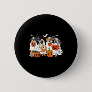 Badge Rond 5 Cm Chien édité en fantôme Halloween