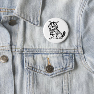 Badge Rond 5 Cm Chien fou