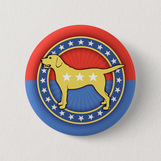 Badge Rond 5 Cm Chien jaune (Devant)