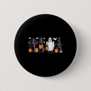 Badge Rond 5 Cm Chien Labrador noir mignon Halloween Citrouille La