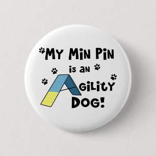 Badge Rond 5 Cm Chien minimum d'agilité de Pin