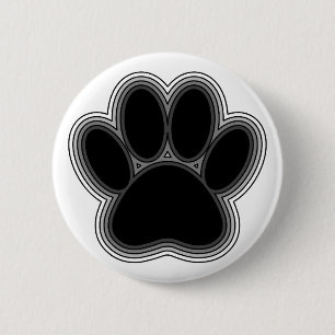 Badge Rond 5 Cm Chien Paw Avec Plan
