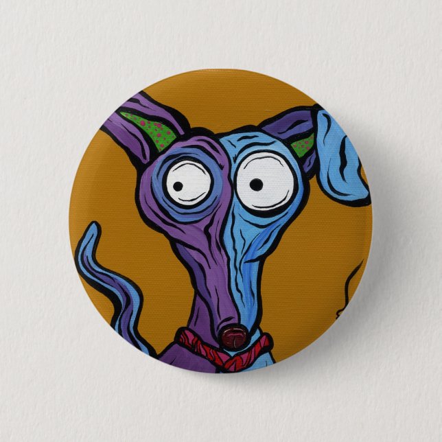 Badge Rond 5 Cm Chien rond d'art de bruit de bouton (Devant)
