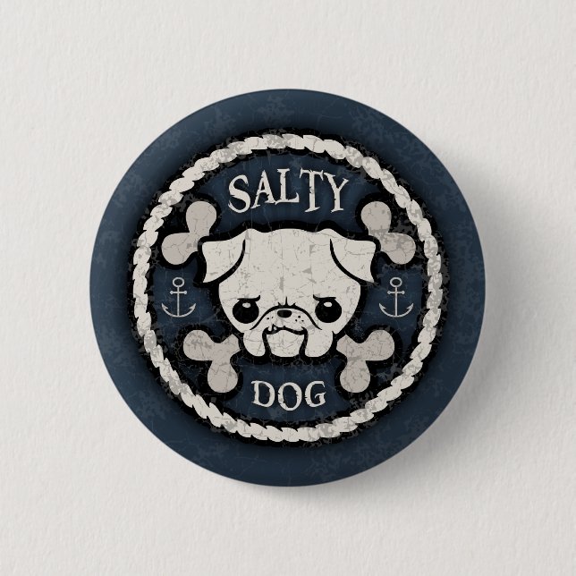 Badge Rond 5 Cm Chien salé - BD (Devant)