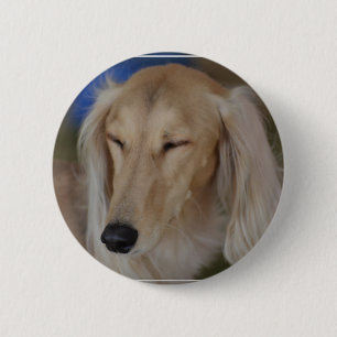 Badge Rond 5 Cm Chien somnolent de Saluki