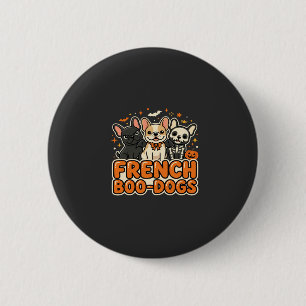 Badge Rond 5 Cm Chiens Boo français Halloween French Bulldog Desig