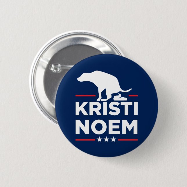 Badge Rond 5 Cm Chiens contre Kristi Noem (Devant & derrière)