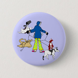 Badge Rond 5 Cm Chiens de marche de Flyball