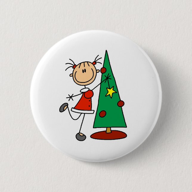 Badge Rond 5 Cm Chiffre arbre de bâton de vacances (Devant)