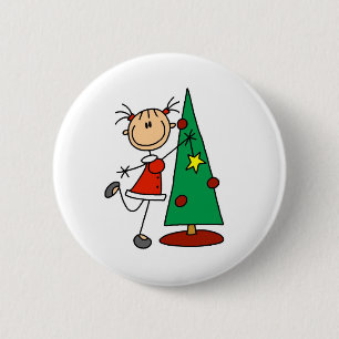Badge Rond 5 Cm Chiffre arbre de bâton de vacances