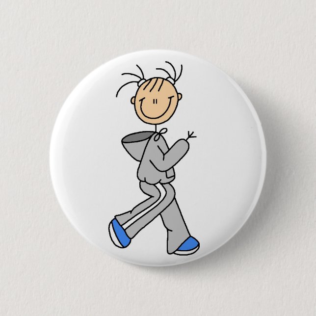 Badge Rond 5 Cm Chiffre bouton courant de bâton (Devant)