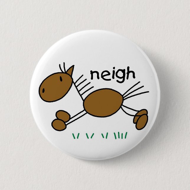 Badge Rond 5 Cm Chiffre bouton de bâton de cheval (Devant)