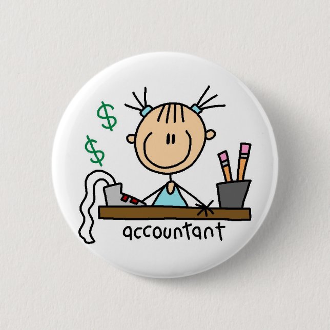 Badge Rond 5 Cm Chiffre bouton de bâton de comptable (Devant)